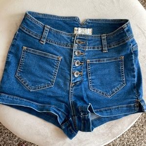 Free People high waisted jean shorts